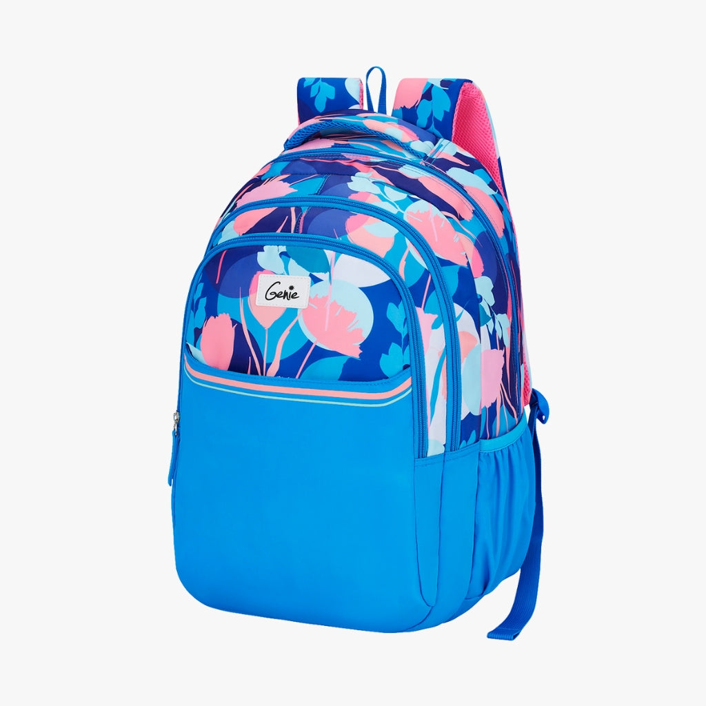 Genie Moonflower 36L Blue Laptop Backpack With Raincover