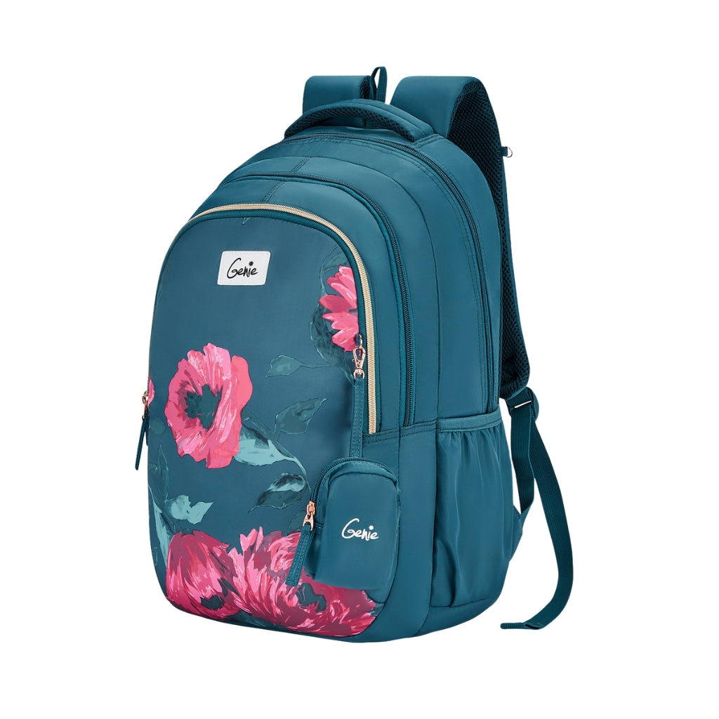 Genie Penny 36L Dark Green School Backpack With Premium Fabric