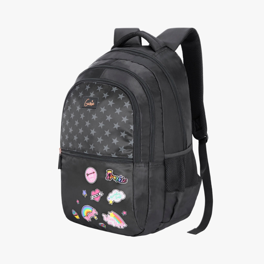 Genie Moonlight 36L Black Laptop Backpack With Laptop Sleeve