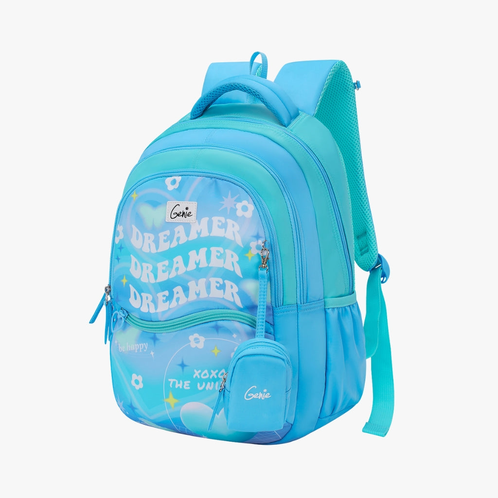 Genie Dreamer 27L Blue Juniors Backpack With Easy Access Pockets