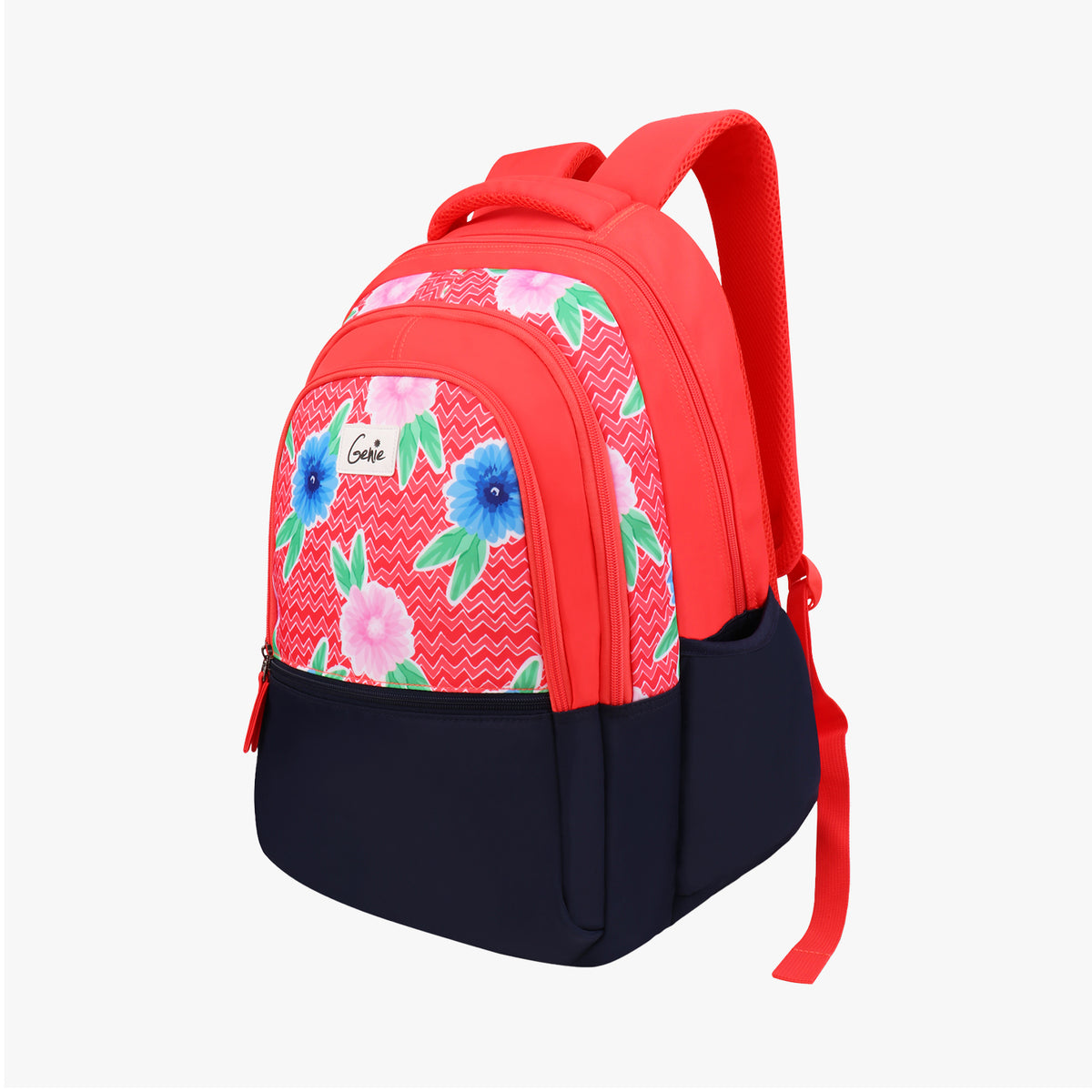 Chevron School Backpack - Coral