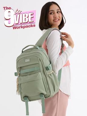 Berry 27L Green Casual Backpack With Laptop Sleeve