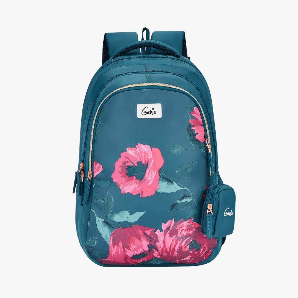 Genie Penny 36L Dark Green School Backpack With Premium Fabric