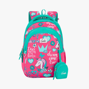 Genie Unicorn love 20L Pink Kids Backpack With Comfortable Padding