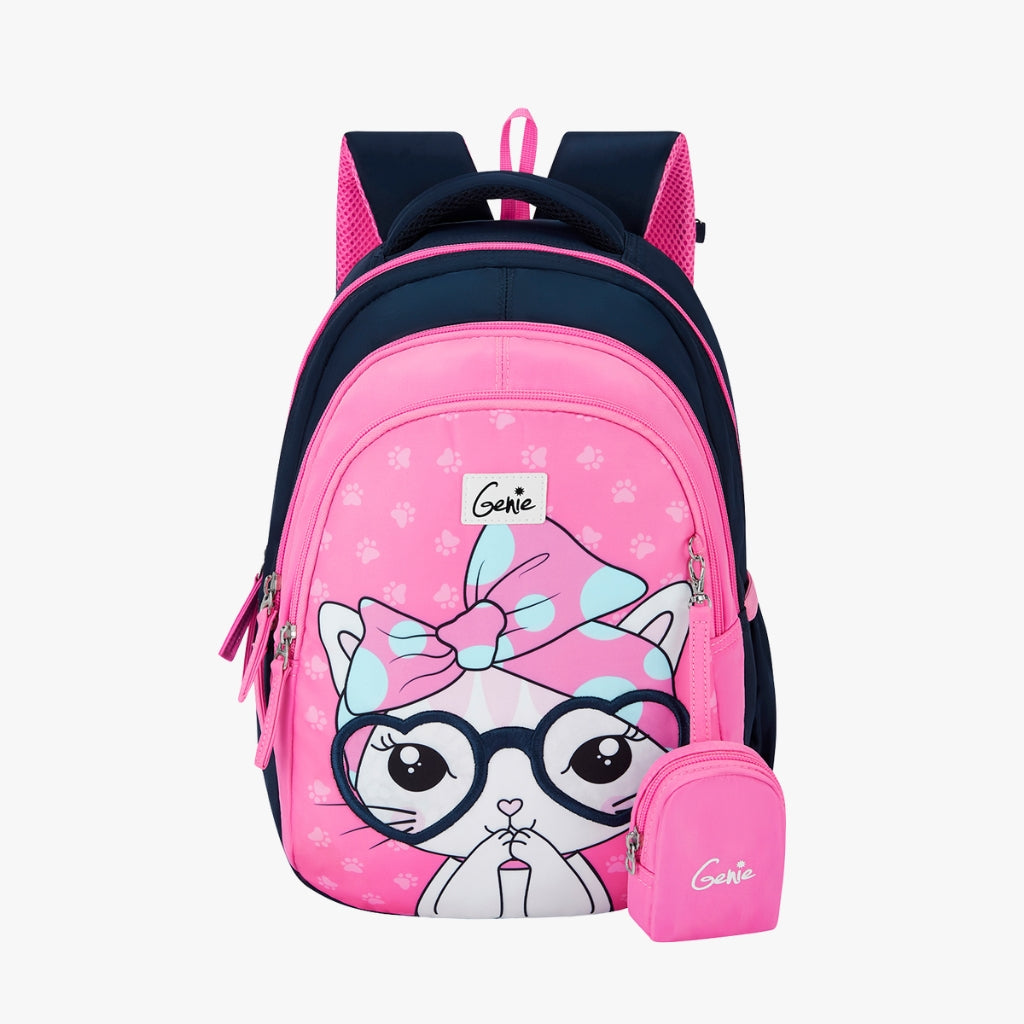 Paw Small Backpack for Kids - Pink With Comfortable Padding