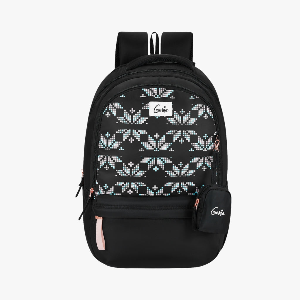 Genie Sway School Bag for Girls. Black backpack for women. More Volume, 3  zips 36 L Laptop Backpack Black - Price in India | Flipkart.com