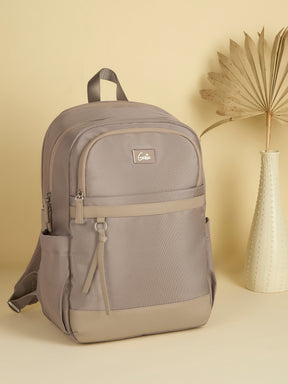 Clea 27 L Beige Formal Backpack With Laptop Sleeve