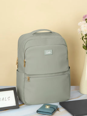 Audrey 27 L Ash Green Formal Backpack Laptop Sleeve