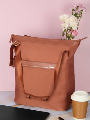 Amber 15L Mud Coral Tote Bag With Laptop Sleeve
