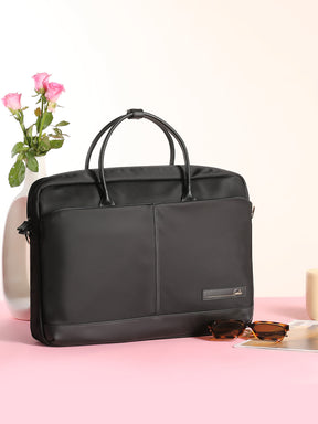 Maven 18L Black Satchel With Trolley and Laptop Sleeve