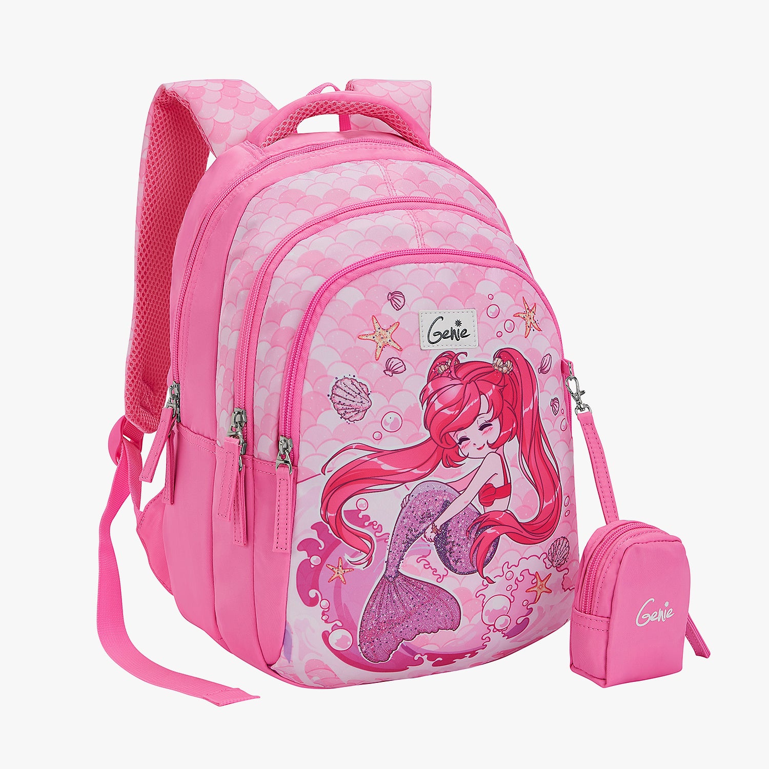 Mermaid Small Backpack for Kids - Pink