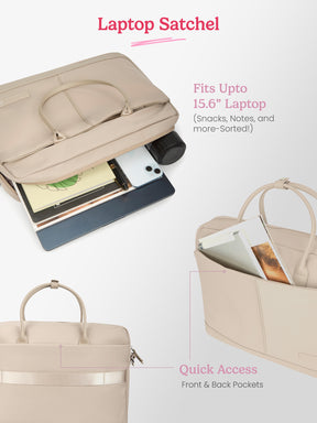 Maven 18L Beige Satchel With Trolley and Laptop Sleeve