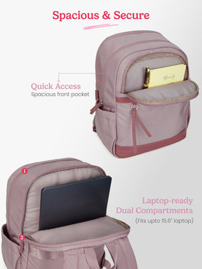 Clea 27 L Pink Formal Backpack With Laptop Sleeve