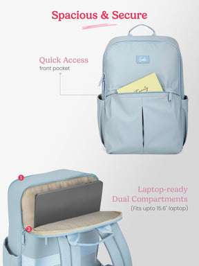 Cipher 27 L Sky Blue Formal Backpack Laptop Sleeve