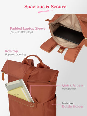 Rogue 27 L Mud Coral Top Open Formal Backpack with Laptop Sleeve