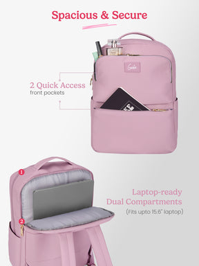 Audrey 27 L Lavender Formal Backpack Laptop Sleeve