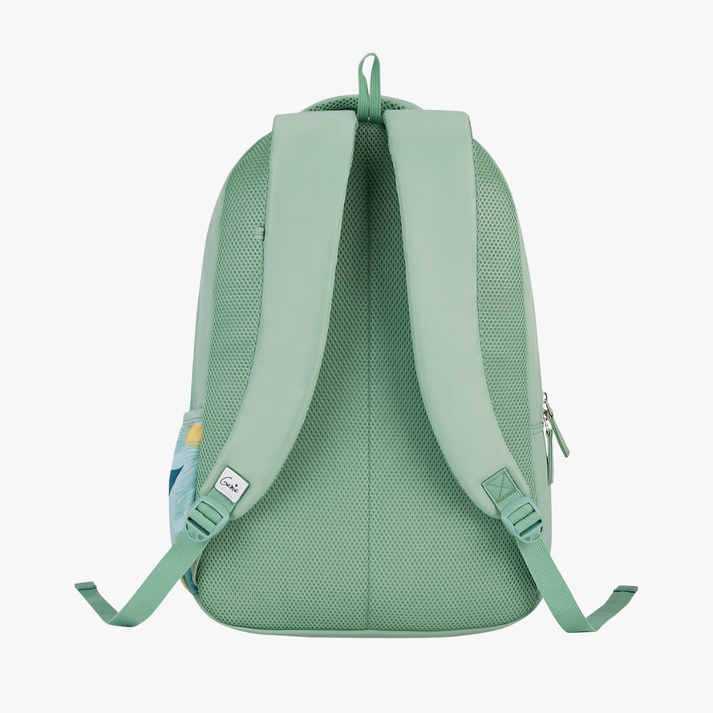 Genie Sage 36L Ash Green School Backpack With Premium Fabric