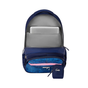 Genie You 36L Navy Blue School Backpack With Premium Fabric