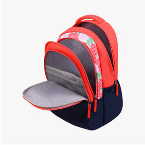 Genie Chevron 36L Coral School Backpack With Easy Access Pockets