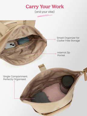 Rogue 27 L Beige Top Open Formal Backpack with Laptop Sleeve