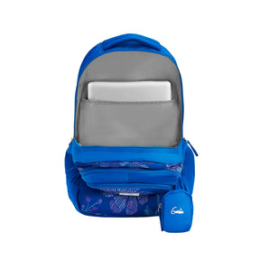 Genie Sprinkle 36L Blue School Backpack With Premium Fabric