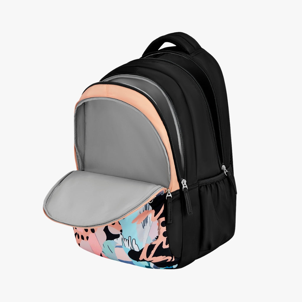 Genie Fetch 36L Black School Backpack With Premium Fabric