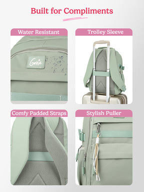 Berry 27L Green Casual Backpack With Laptop Sleeve