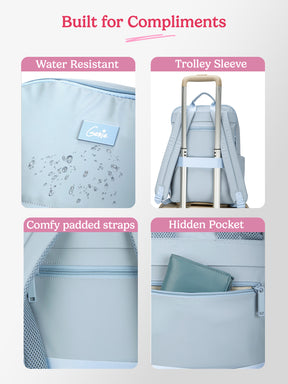Cipher 27 L Sky Blue Formal Backpack Laptop Sleeve