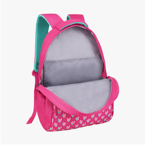 Genie Little Hearts 24L Pink School Backpack With Easy Access Pockets