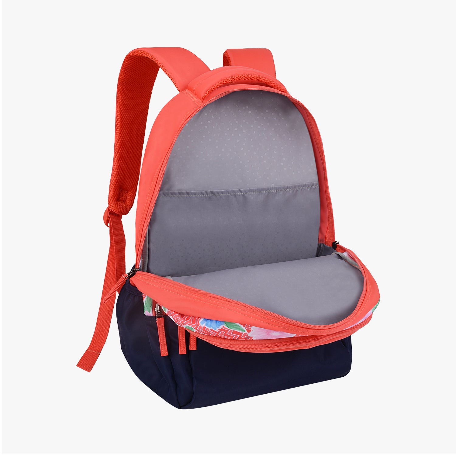 Genie Chevron 36L Coral School Backpack With Easy Access Pockets