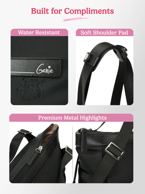 Amber 15L Black Tote Bag With Laptop Sleeve
