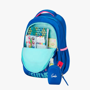 Rainbow Small Backpack for Kids - Blue With Comfortable Padding