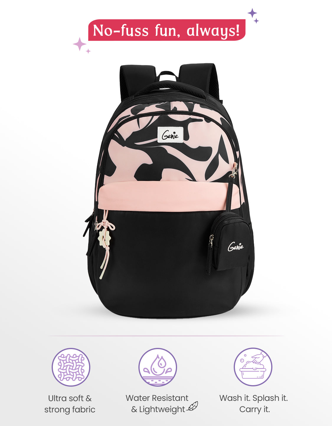 Alba 40L Laptop Backpack With Raincover - Black