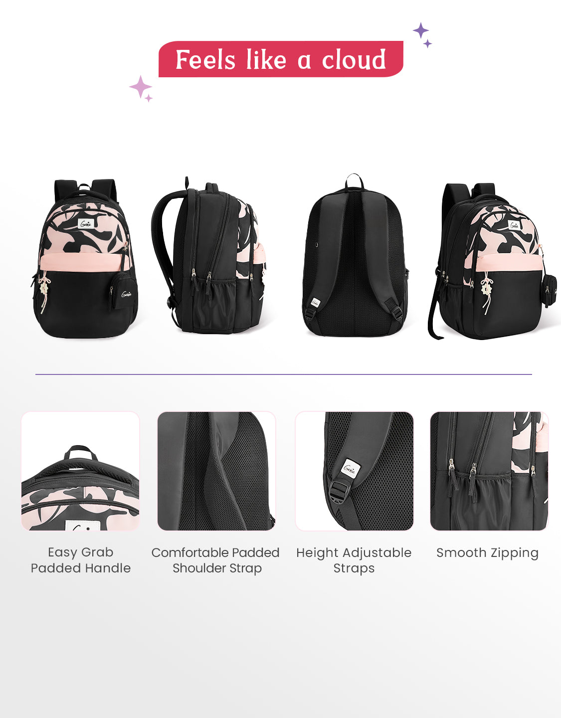 Alba 40L Laptop Backpack With Raincover - Black