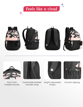 Alba 40L Laptop Backpack With Raincover - Black