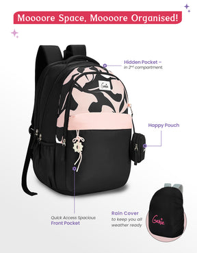 Alba 40L Laptop Backpack With Raincover - Black