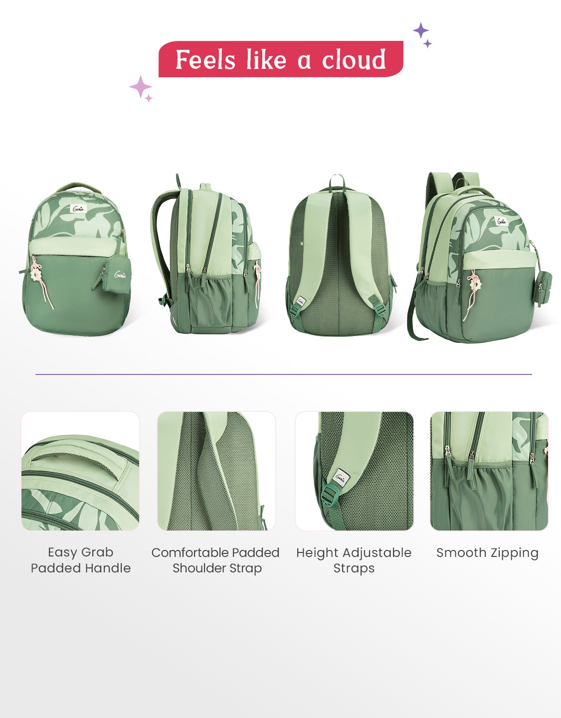 Alba 40L Laptop Backpack With Raincover - Green