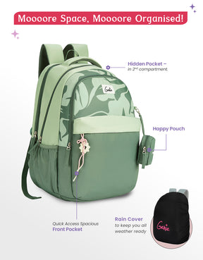 Alba 40L Laptop Backpack With Raincover - Green