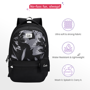 Aria 40L Black Laptop Backpack With Raincover