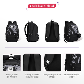 Aria 40L Black Laptop Backpack With Raincover