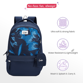 Aria 40L Navy Blue Laptop Backpack With Raincover