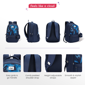 Aria 40L Navy Blue Laptop Backpack With Raincover