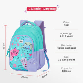 Purrfect Small Backpack for Kids - Teal