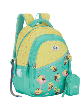 Bee Happy Small Backpack for Kids - Teal
