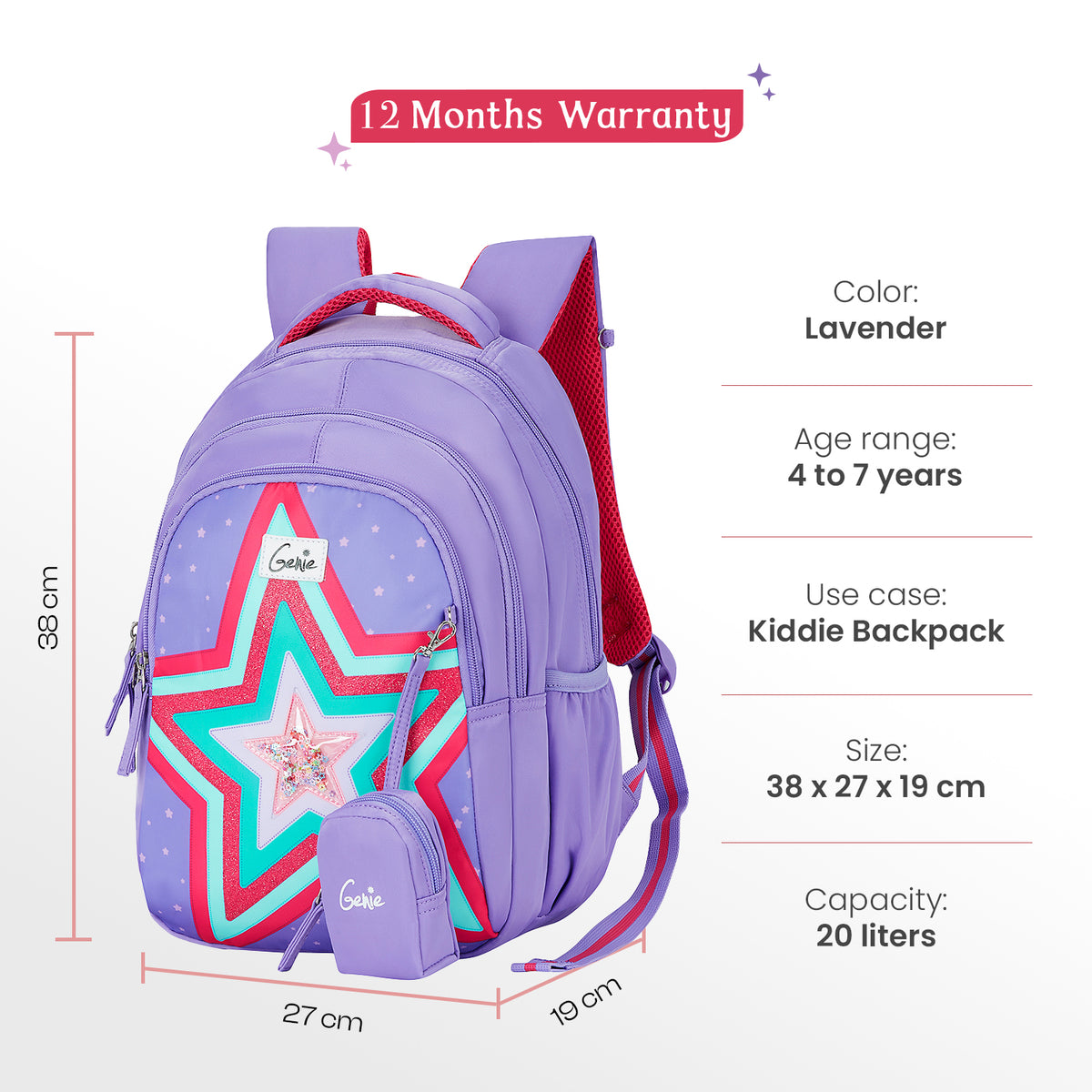 Popstar Small Backpack for Kids - Lavender