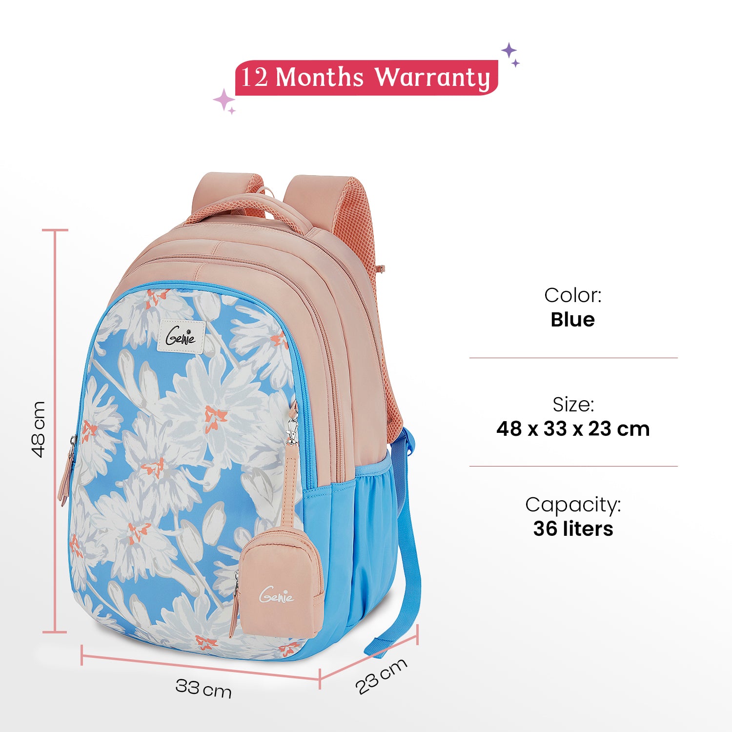 Gaze 36L Blue School Backpack