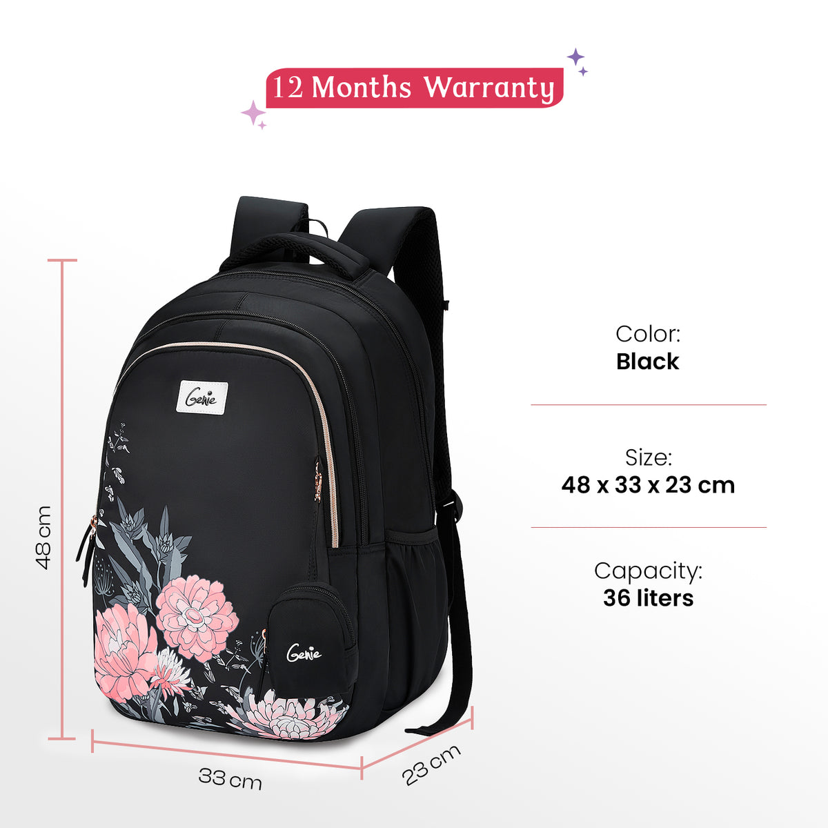 Lovelace 36L Black School Backpack