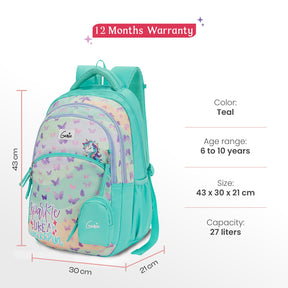 Pixie 27L Teal School Backpack