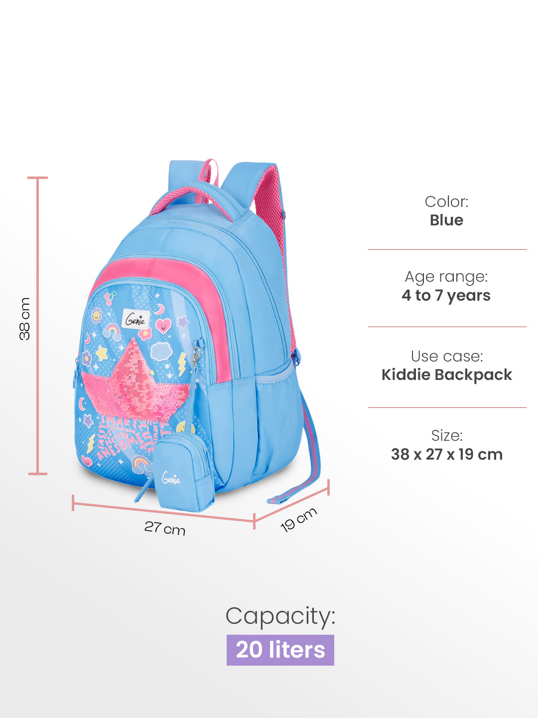 Starlis Small Backpack for Kids - Blue