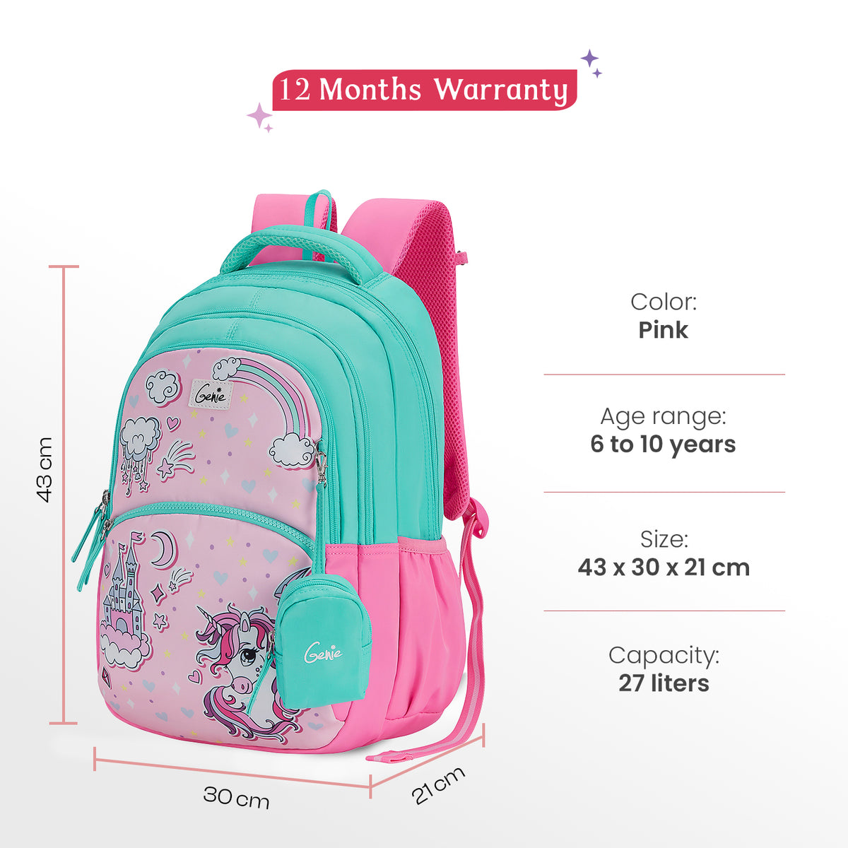 Stardew 27L Pink School Backpack